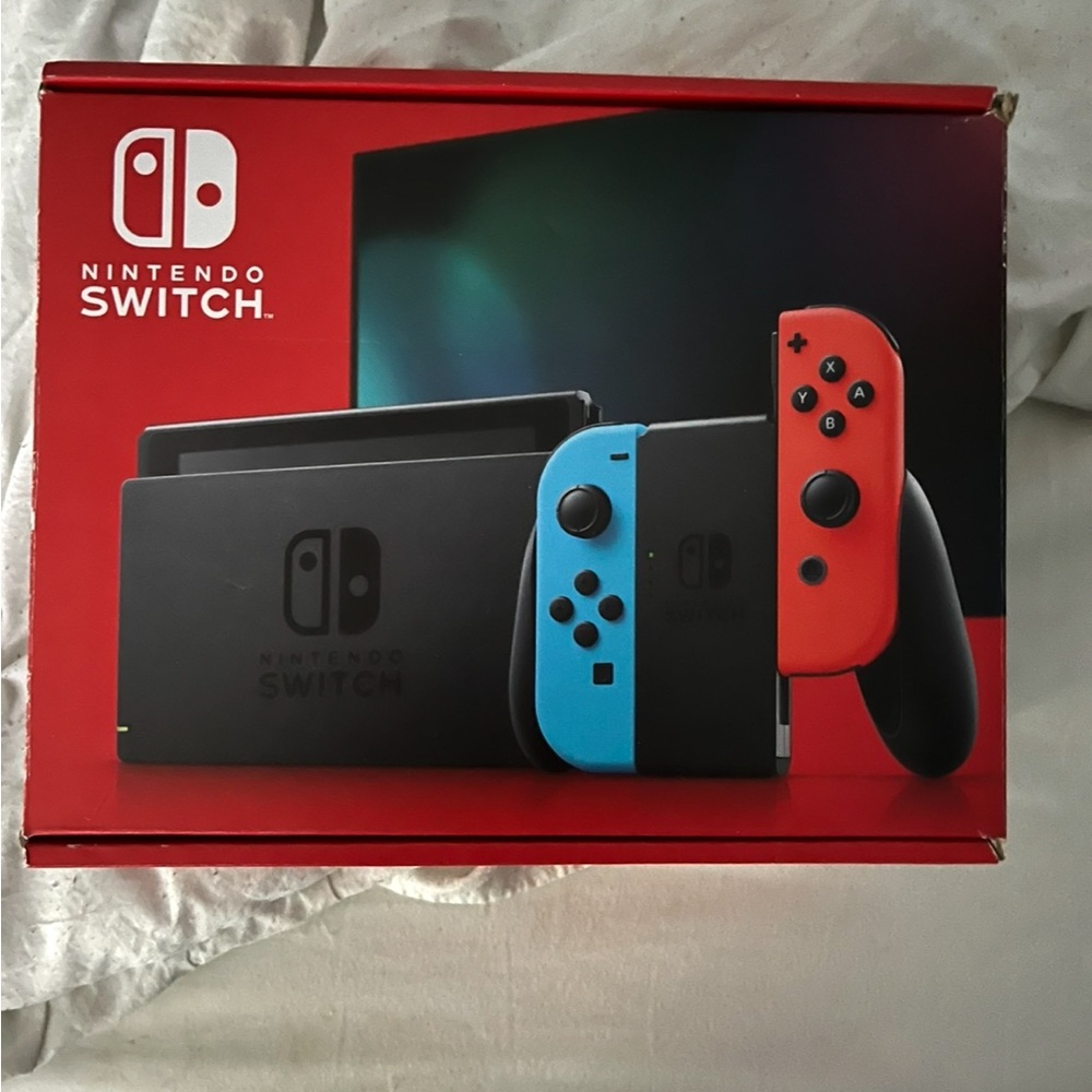 Nintendo Switch Console with Red and Blue Joy-Con